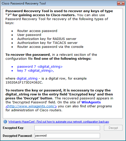 Cisco Password Recovery tool